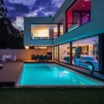 colored LED lights house